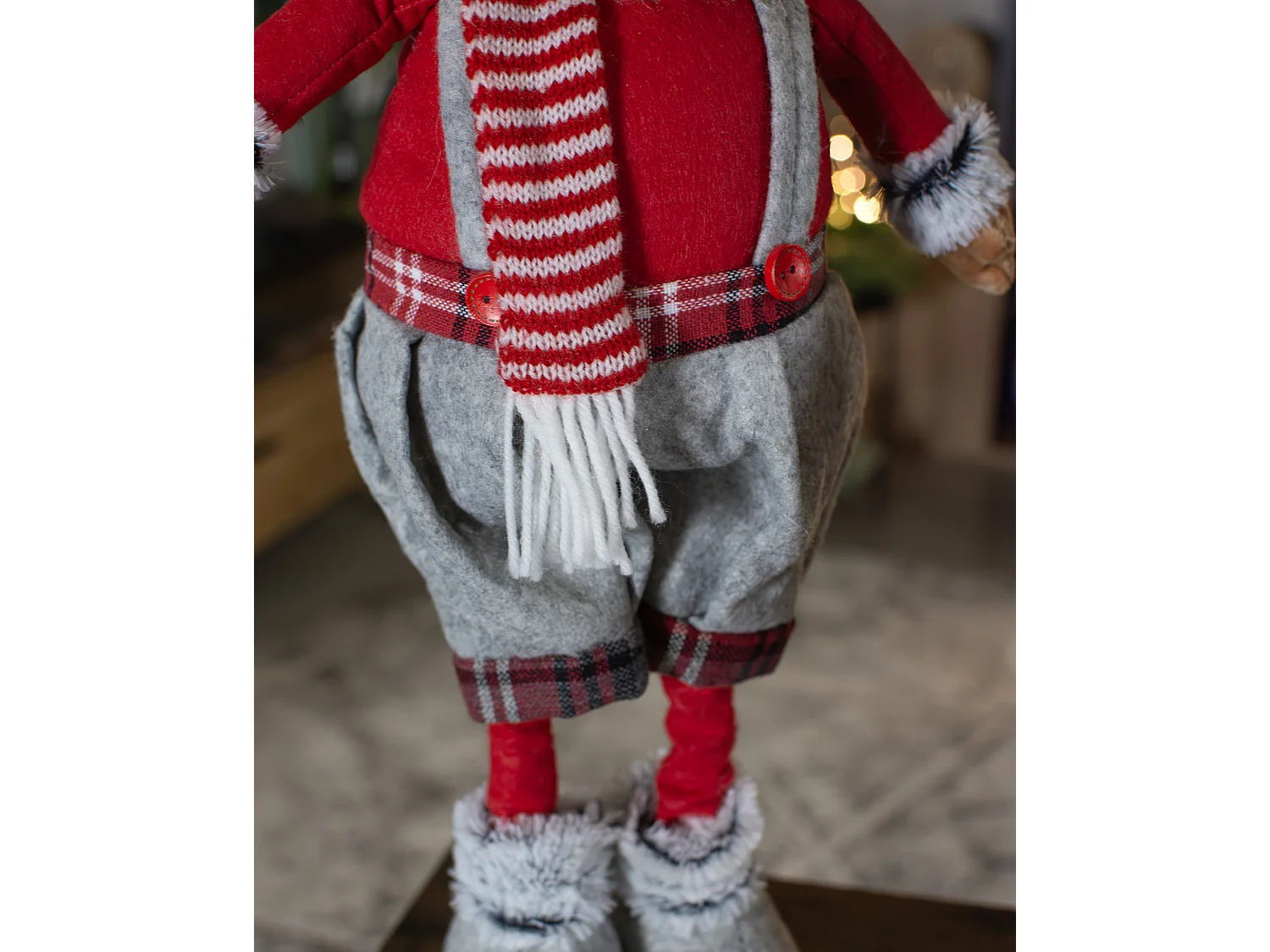 Kerstdecoratie rendier eland hout grijs 45-60 cm