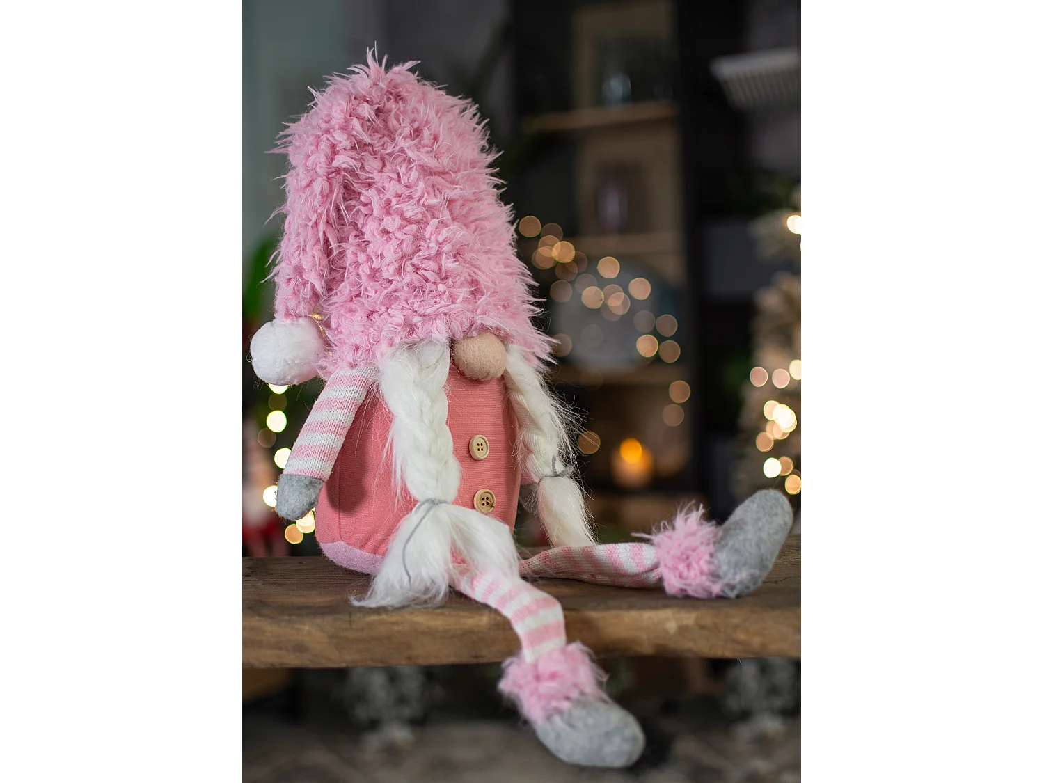 Kerstkabouter decoratief textiel rood 50 cm
