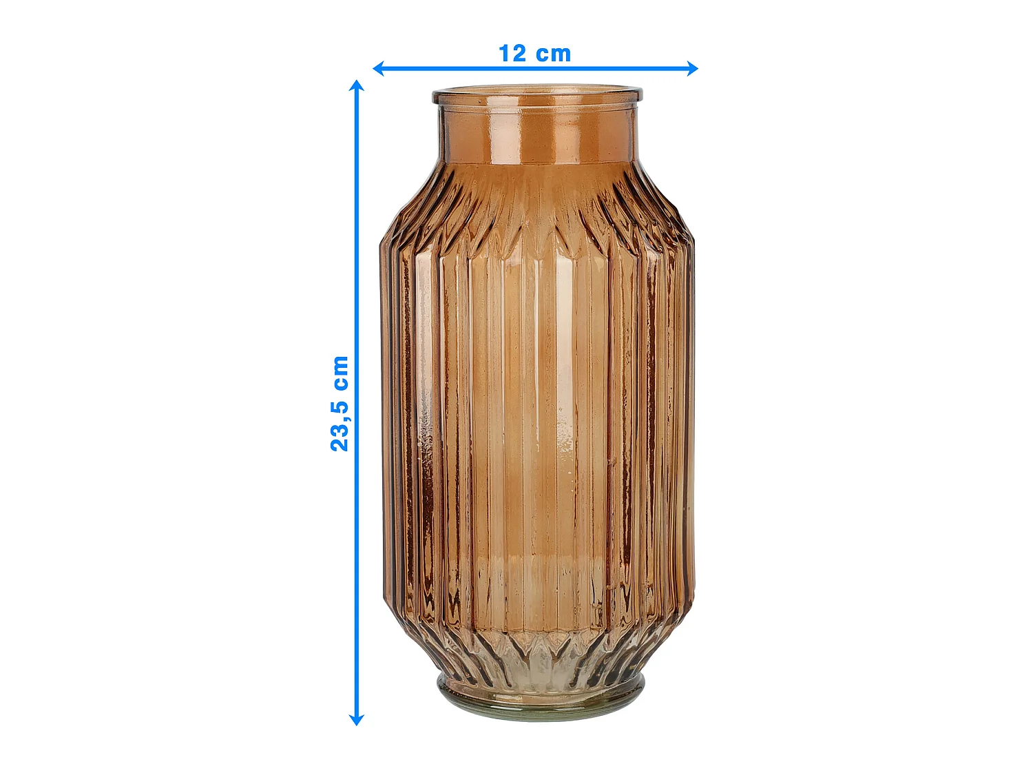 Vaso decorativo in vetro cilindro alto trasparente 23,5 cm
