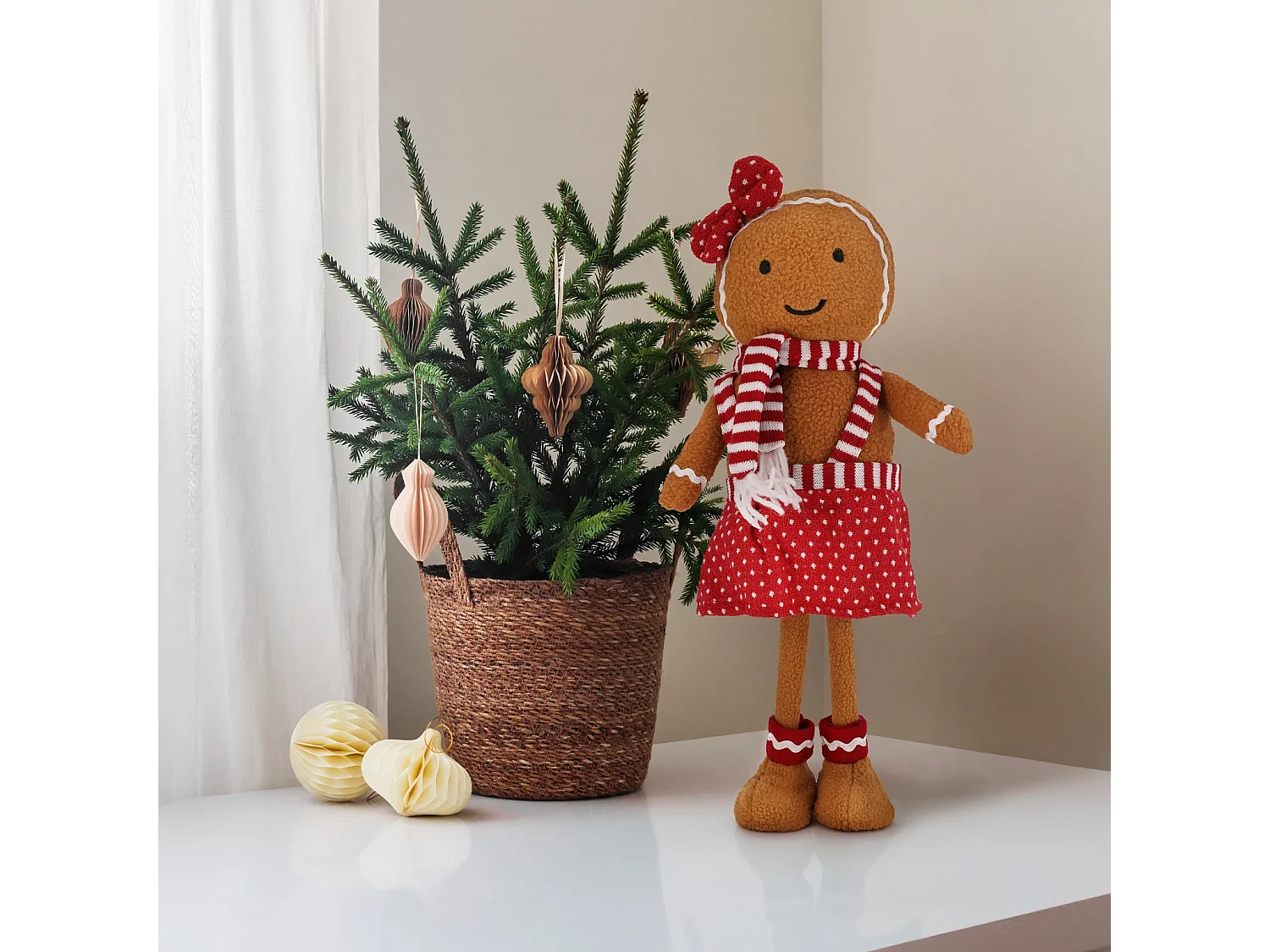 Kerstkabouter peperkoek decoratie voor thuis bruin 35x15 cm