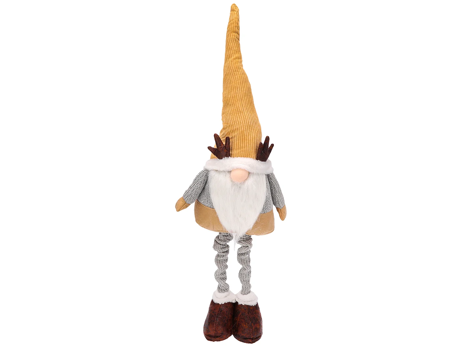 Lutin de Noël décoratif en peluche gris 80-130 cm 35 cm
