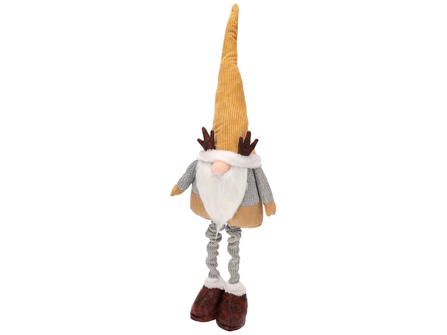 Lutin de Noël décoratif en peluche gris 80-130 cm 35 cm