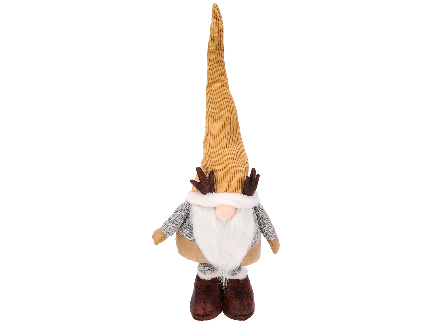 Lutin de Noël décoratif en peluche gris 80-130 cm 35 cm