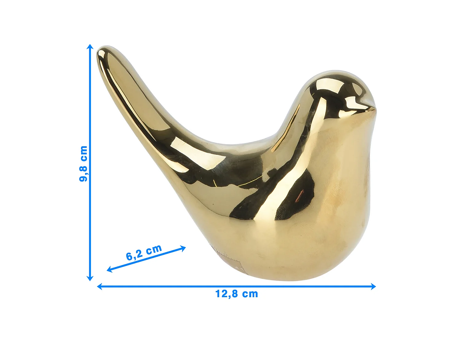 Dekorative Vogel-Figur aus Polyresin gold 12,8x6,2x9,8 cm