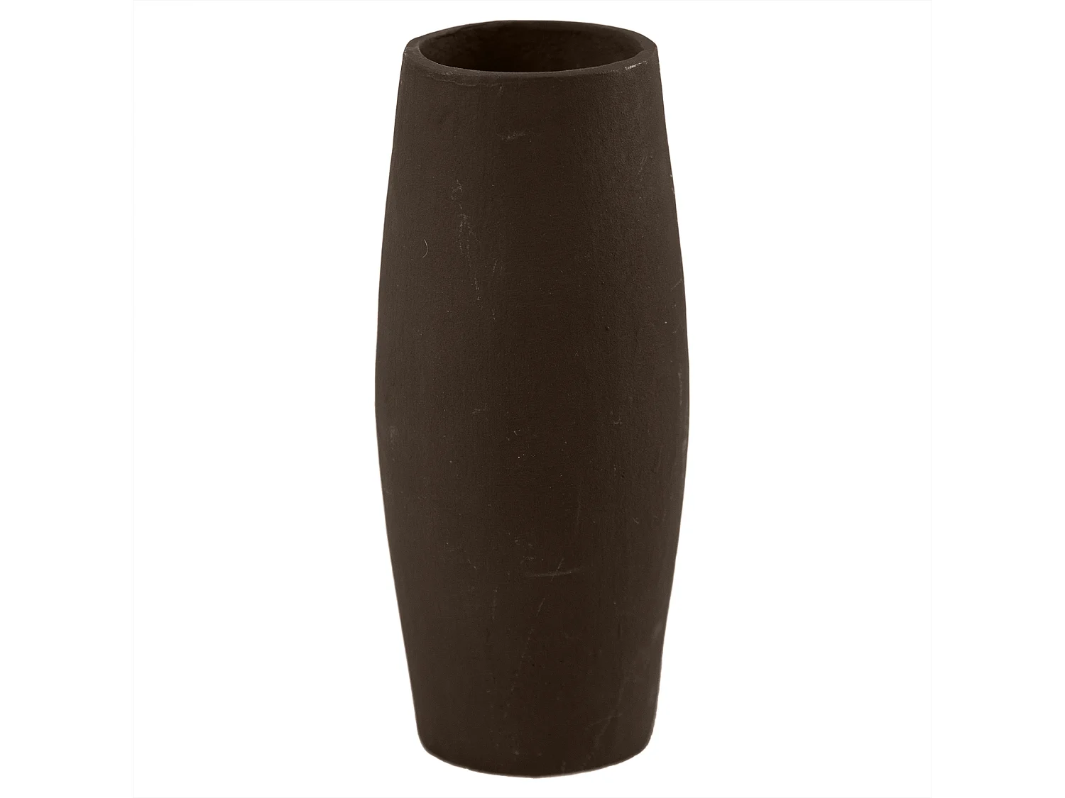 Vase décoratif en aluminium motif visage brun 8x20 cm