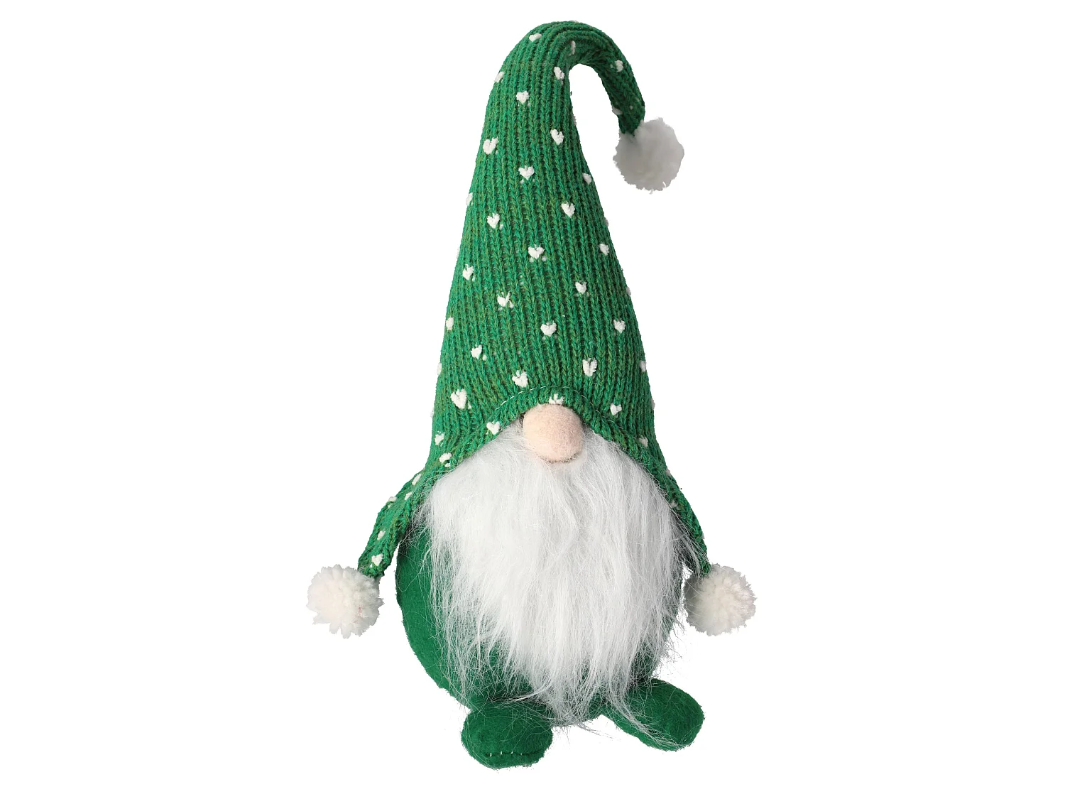 Lutin de Noël décoratif en tissu blanc 33x16 cm