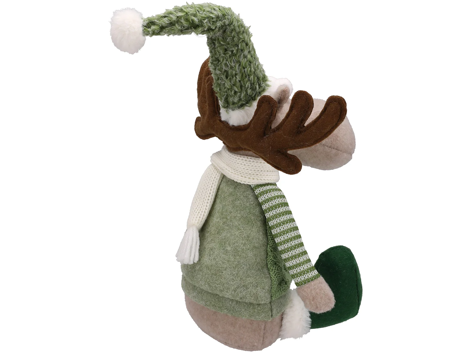 Kerstkabouter rendier eland decoratie figuur Jumihome 40x20 cm