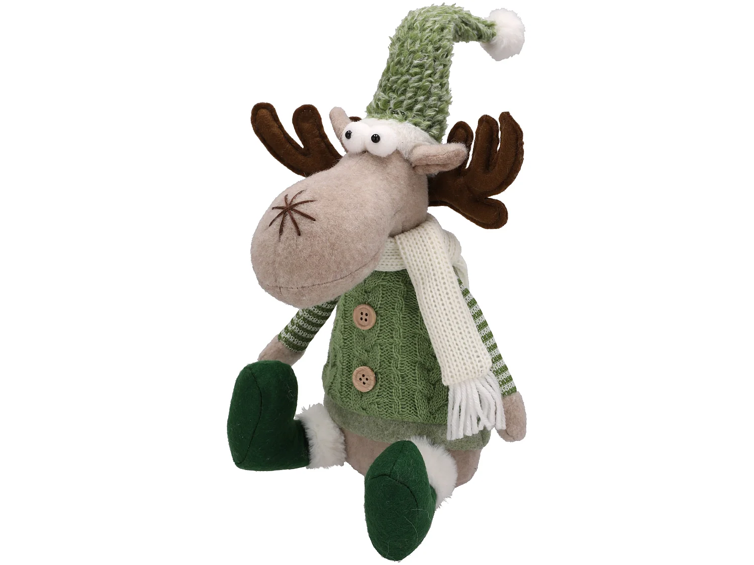 Kerstkabouter rendier eland decoratie figuur Jumihome 40x20 cm