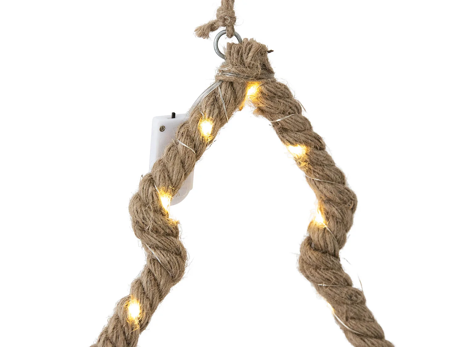 Weihnachtsdeko LED Fensterhänger Jutenschnur braun 23,5x27,3x1,5 cm
