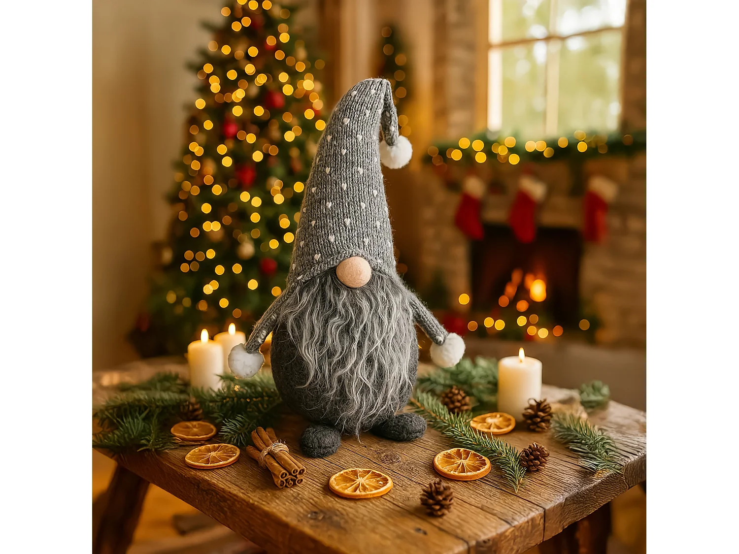 Kerstkabouter decoratie kerstman Jumihome A-990296 33x16 cm