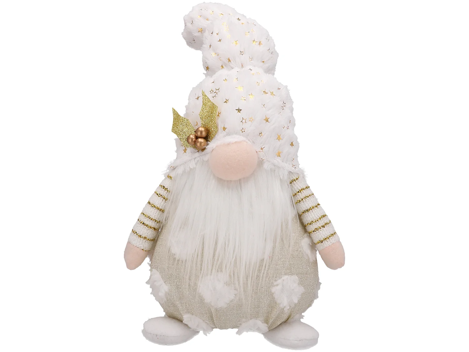 Skrzat de Noël lumineux en tissu blanc 45x16 cm
