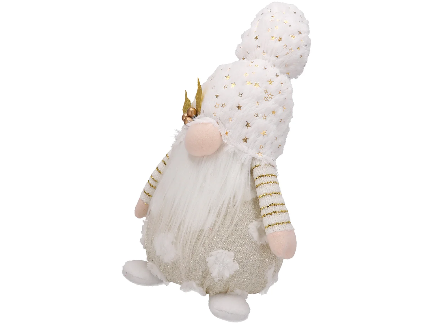 Skrzat de Noël lumineux en tissu blanc 45x16 cm