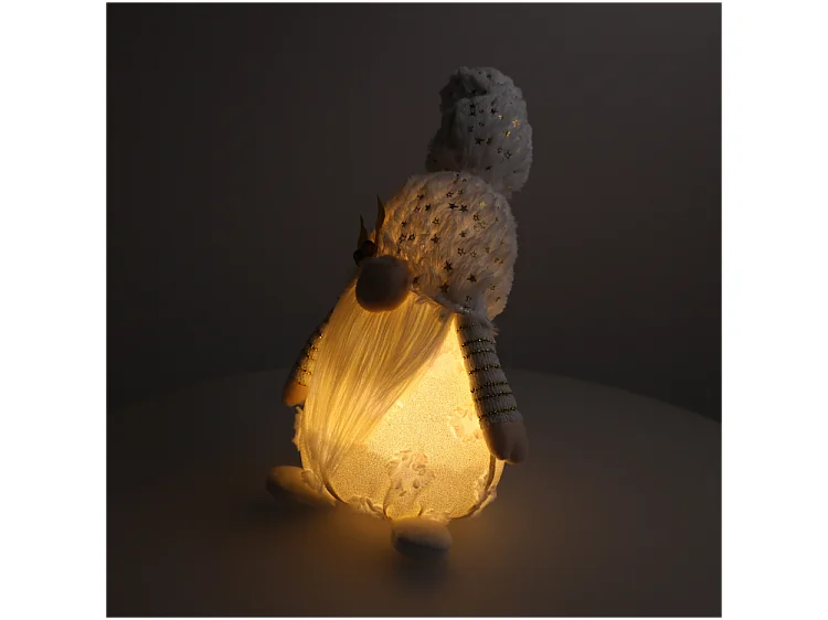 Skrzat de Noël lumineux en tissu blanc 45x16 cm