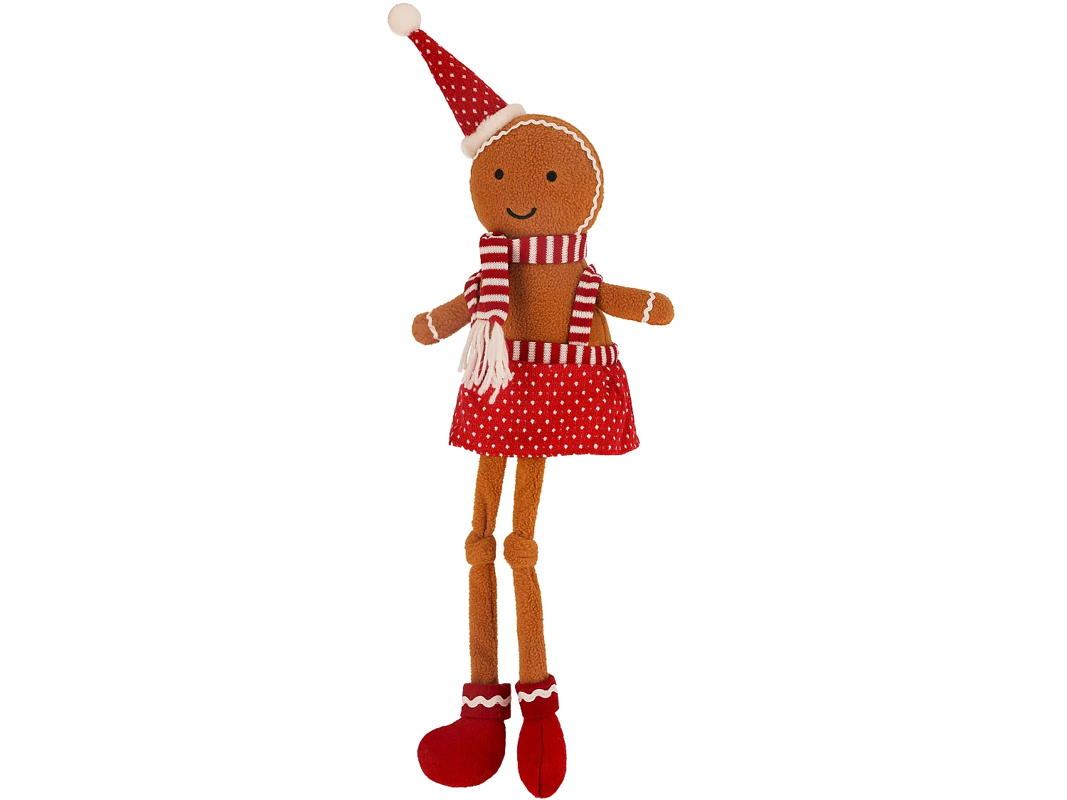 Kerstkabouter peperkoek decoratie stof bruin 55x25x20 cm