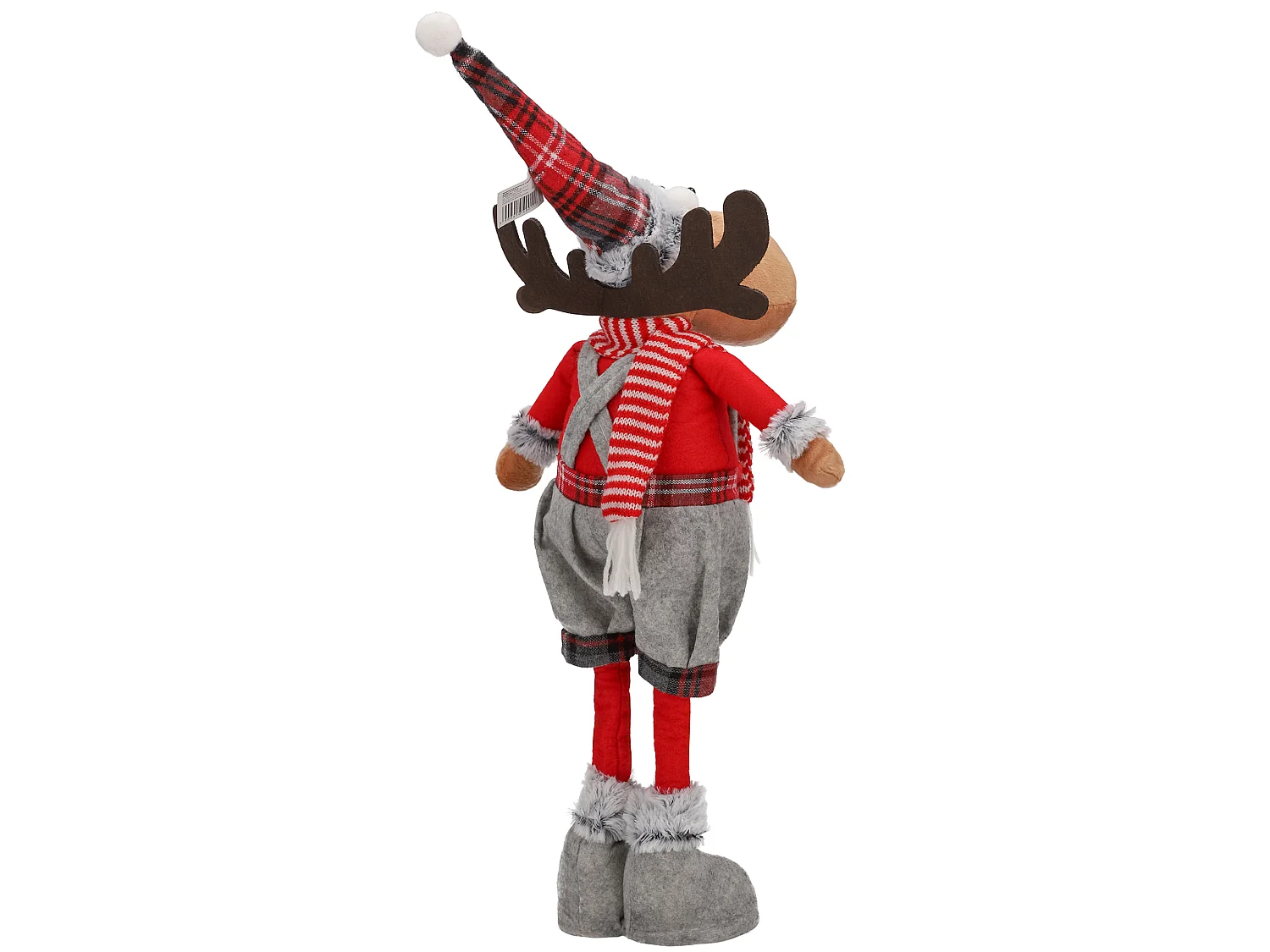 Grote kerstdecoratie rendier figuur vilt rood 60x19 cm