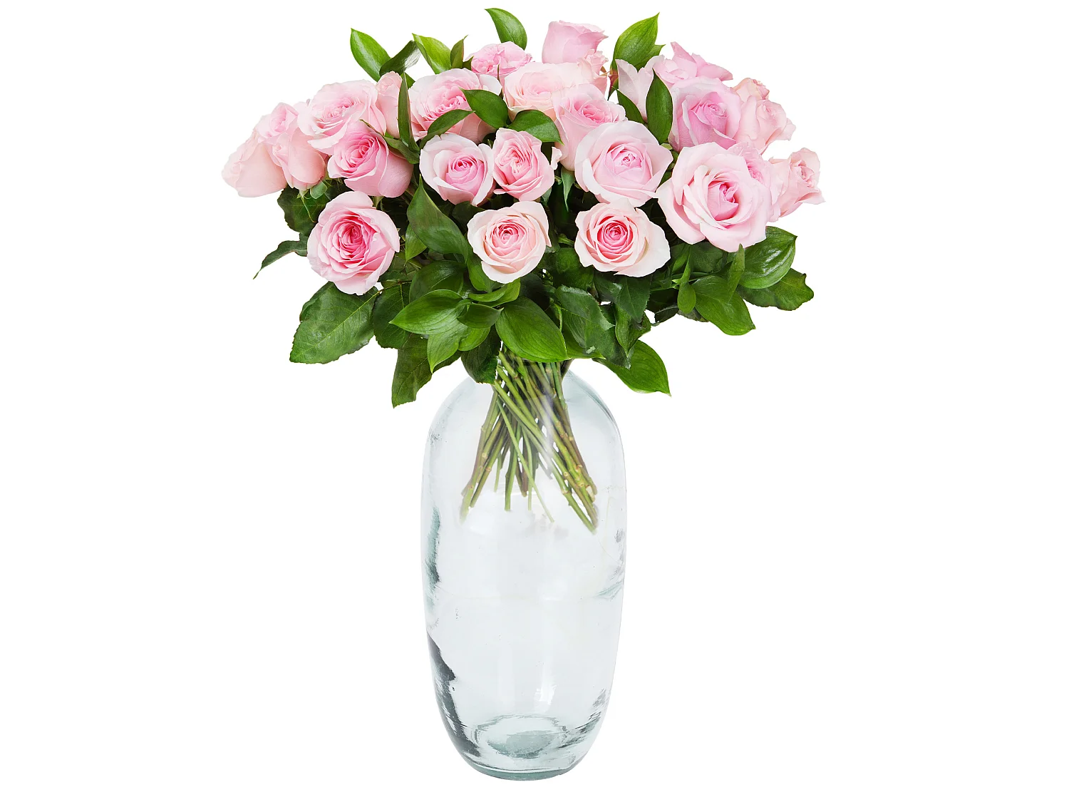 Decoratieve glazen vaas, transparant, 30 cm