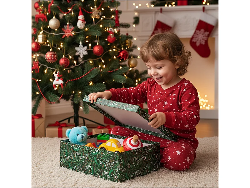 Cadeaudozen set feestelijk karton kleurrijk 36,5x30x11,2 cm 34,3x27,3x10,3 cm 31,5x25x9,3 cm