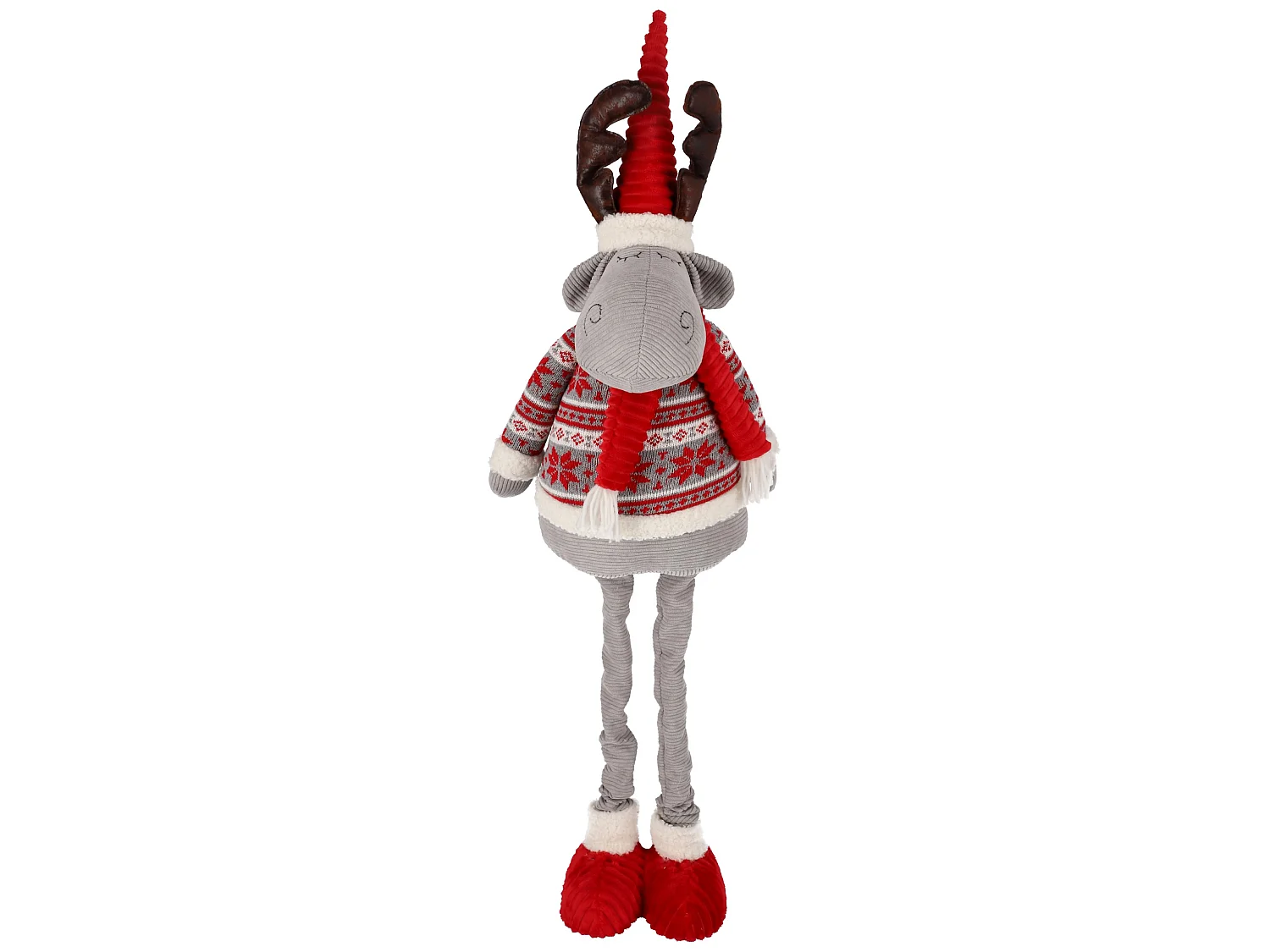 Kerstdecoratie rendier groot Jumihome stof rood 75-90 cm, 19 cm