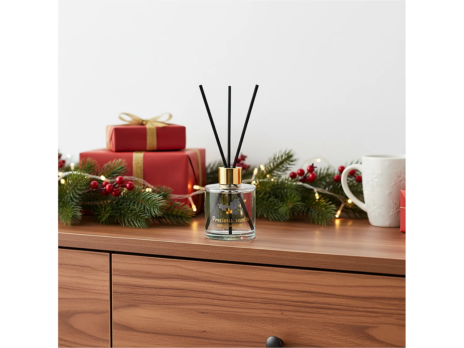 Geurdiffuser kerstgeur sandelhout 50 ml zwart dzwonek