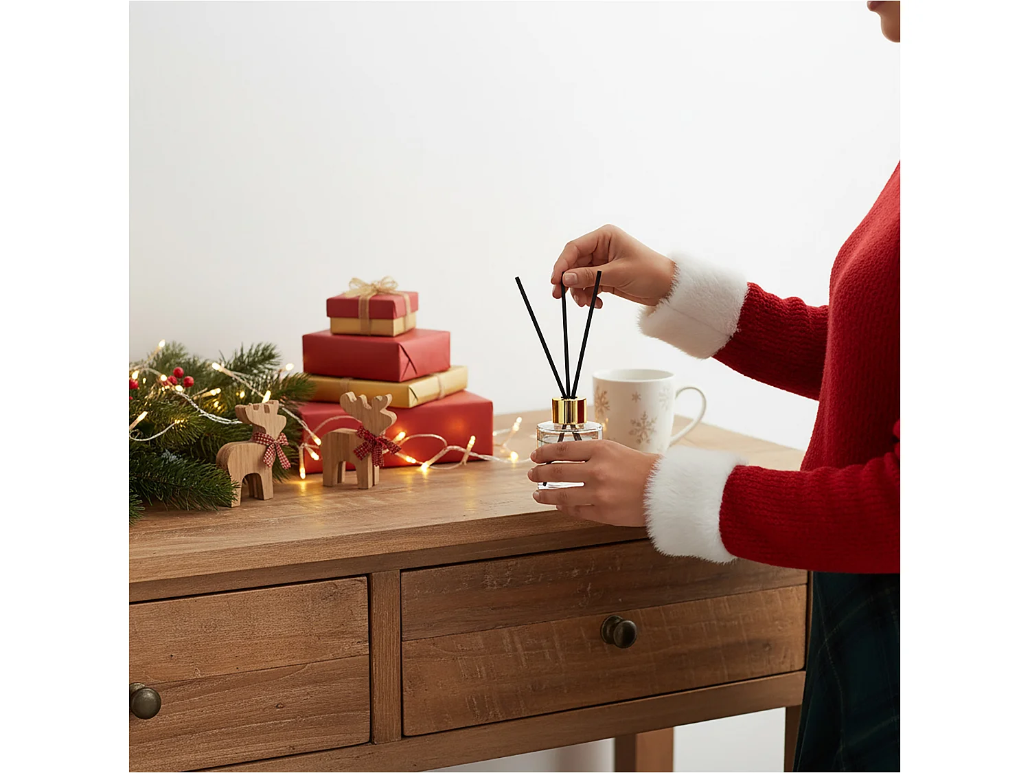 Geurdiffuser kerstgeur sandelhout 50 ml zwart dzwonek