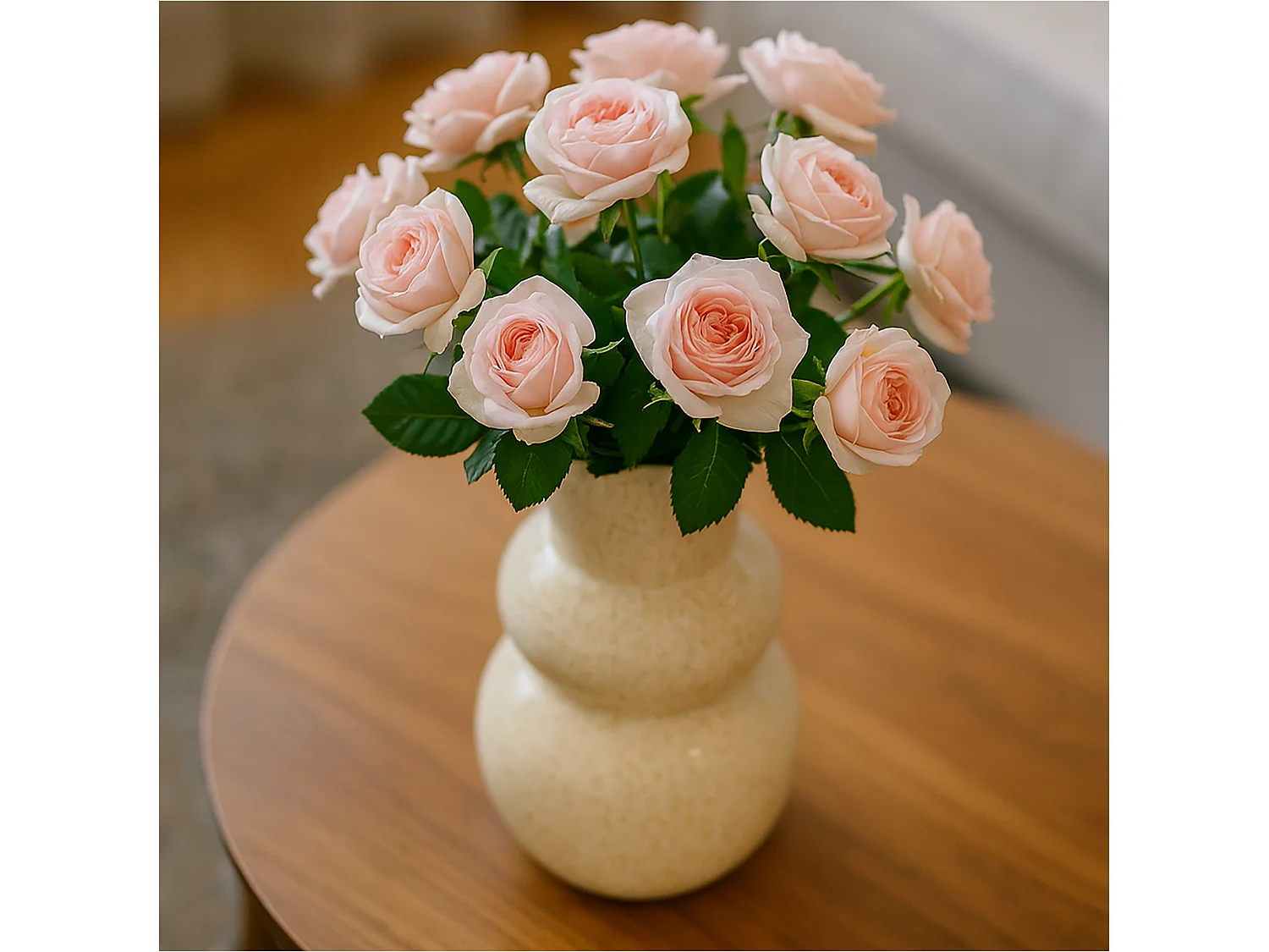 Vaso decorativo in ceramica per fiori, design moderno, crema, 13x25 cm