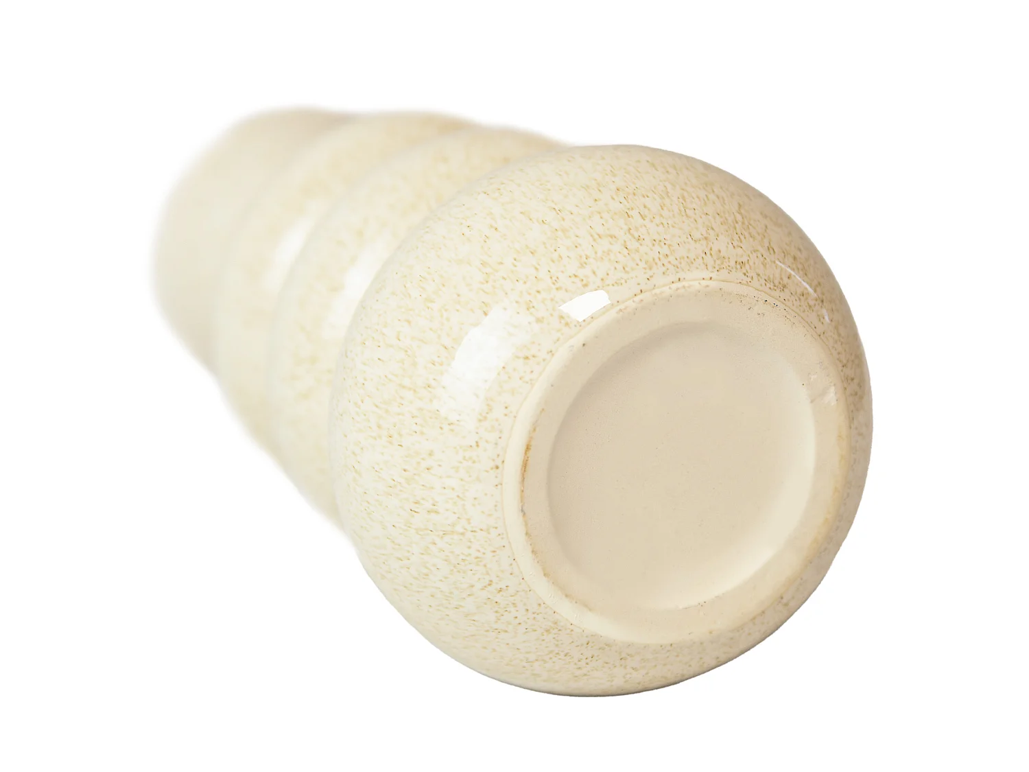 Vaso decorativo in ceramica per fiori, design moderno, crema, 13x25 cm