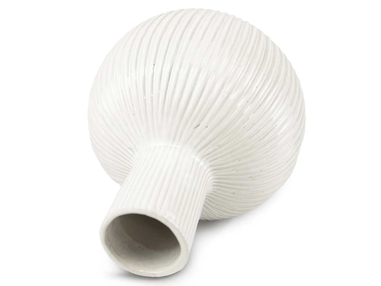Vase décoratif en céramique décoré blanc 21 cm