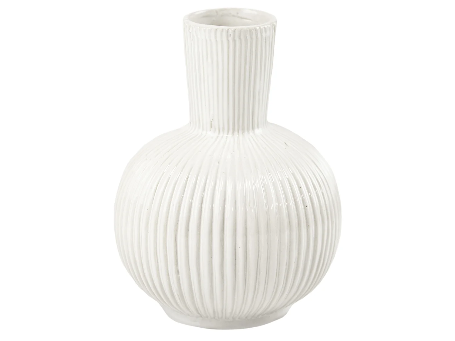 Vase décoratif en céramique décoré blanc 21 cm
