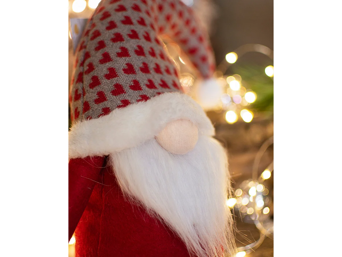 Kerstkabouter decoratief textiel rood 25x17 cm