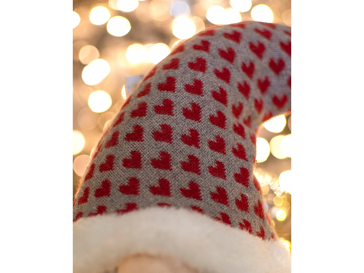 Kerstkabouter decoratief textiel rood 25x17 cm