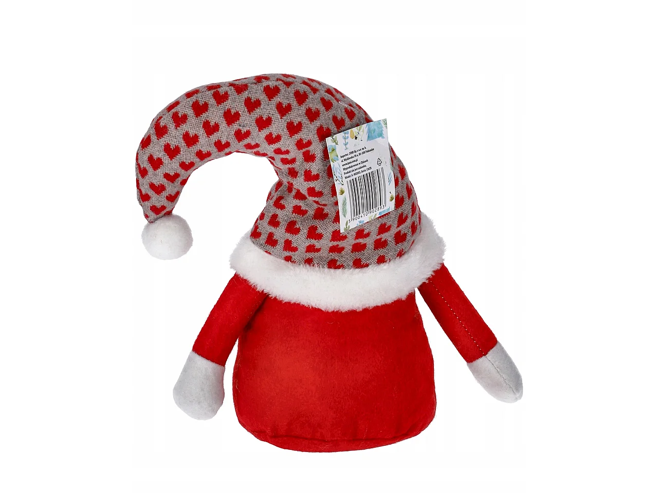 Kerstkabouter decoratief textiel rood 25x17 cm