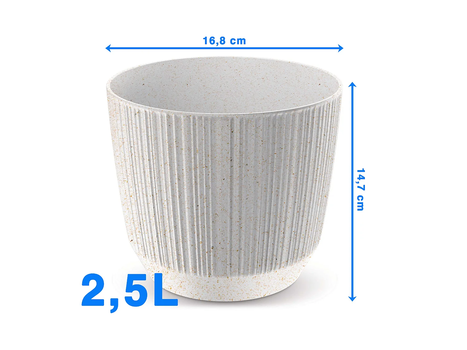 Pot de fleurs décoratif écologique en plastique bois blanc 16,8 cm