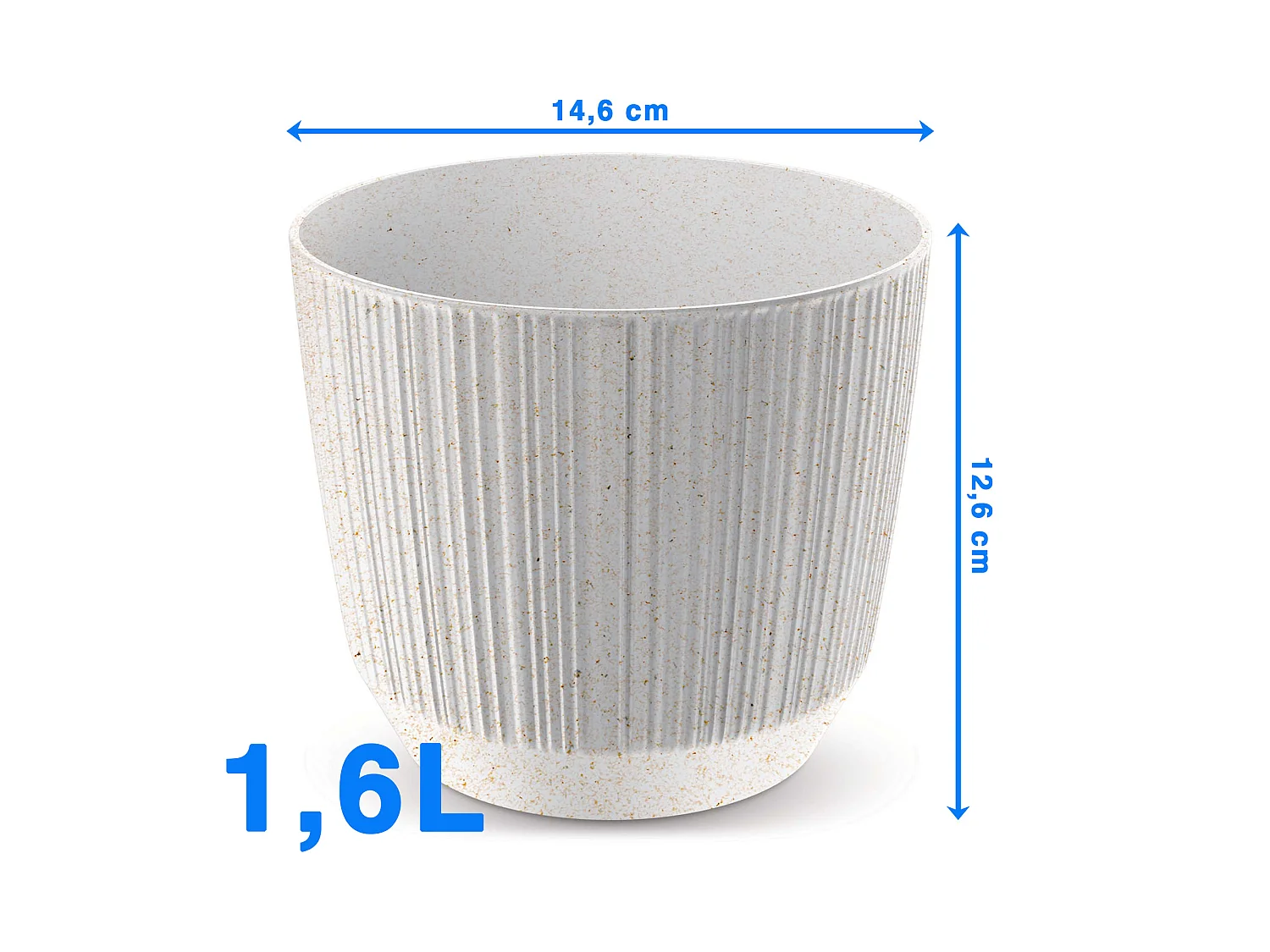Pot de fleurs décoratif écologique en bois blanc 14,6x12,6 cm