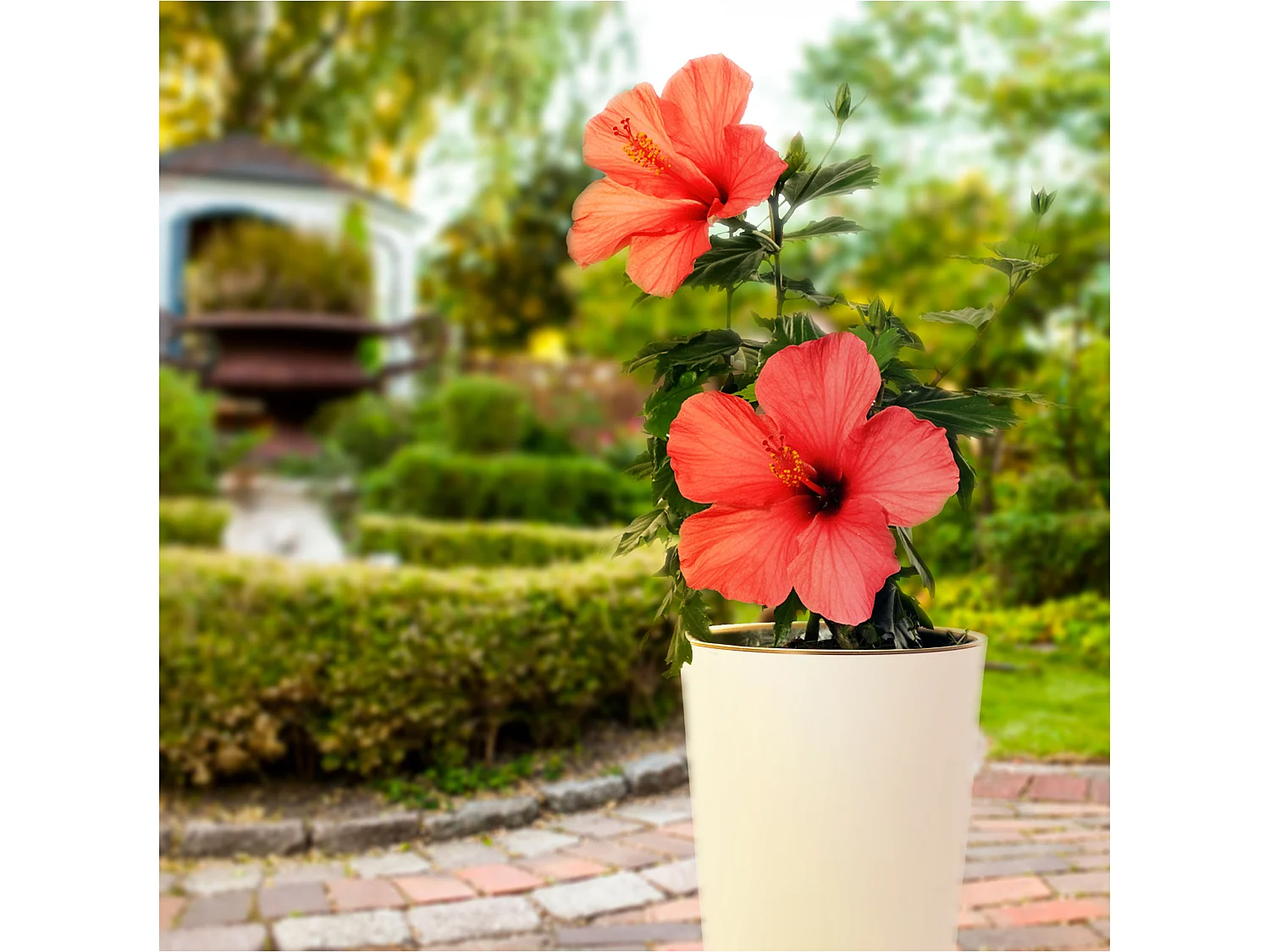 Pot de fleurs décoratif moderne en plastique blanc mat 28,6 cm