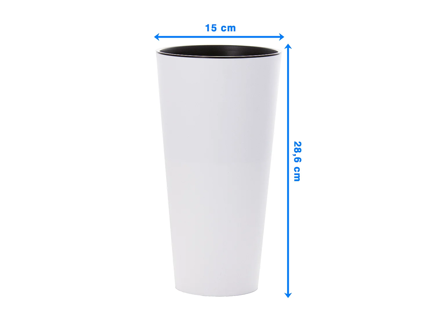 Pot de fleurs décoratif moderne en plastique blanc mat 28,6 cm