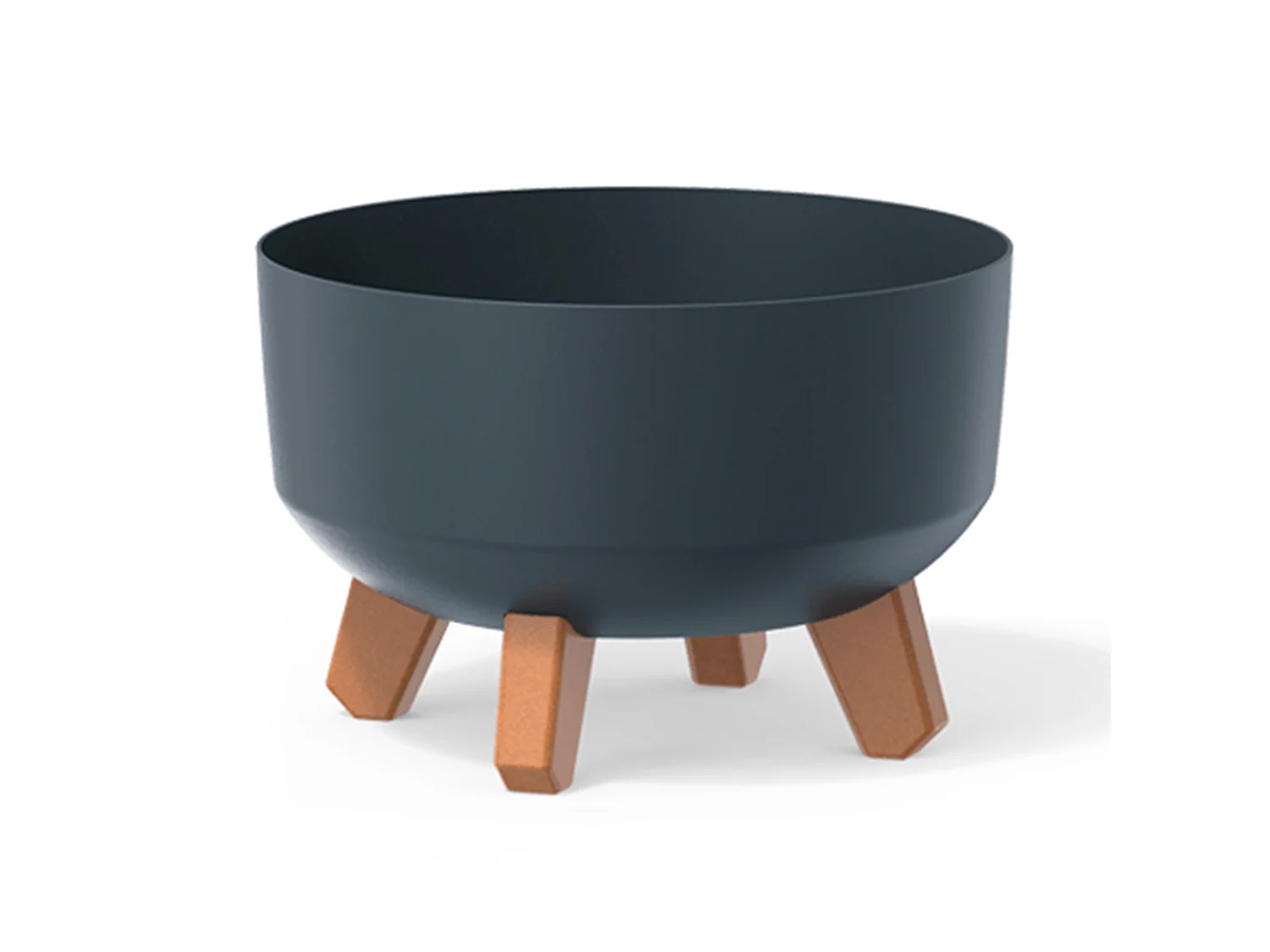 Pot de fleurs décoratif sur pieds en plastique anthracite 23,5 cm
