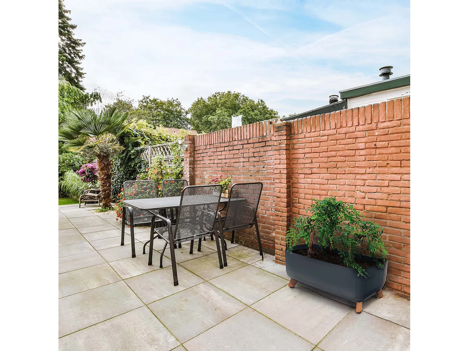 Jardinière décorative avec insert plastique anthracite 58x24x23,5 cm