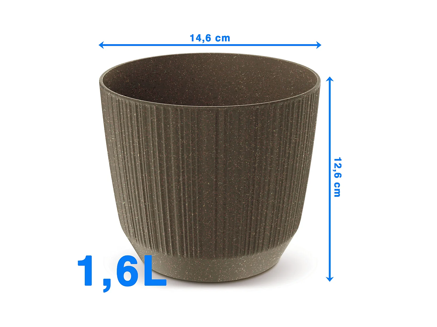 Pot de fleurs décoratif écologique bois marron 14,6 cm x 12,6 cm