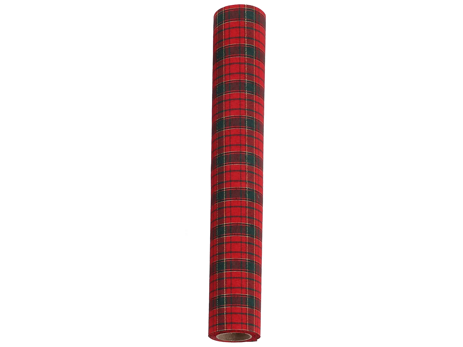Runner da tavola natalizio in poliestere con lurex a quadri rosso 270x28 cm