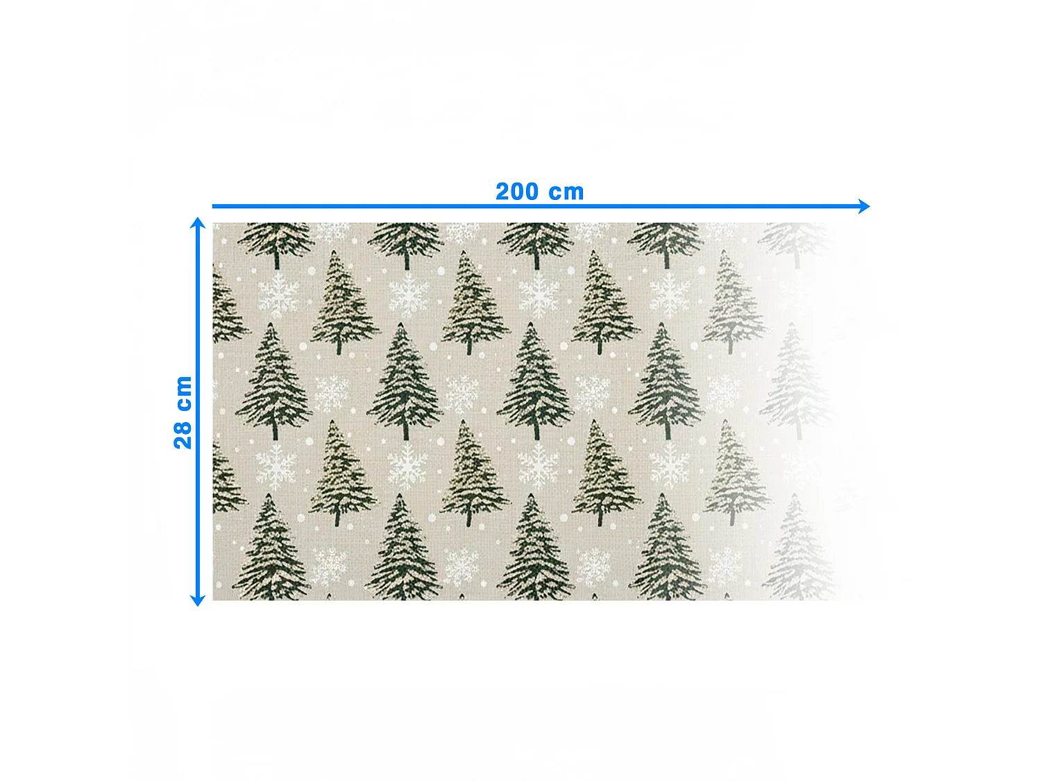 Chemin de table de Noël décoratif polyester coton doré 200x28 cm
