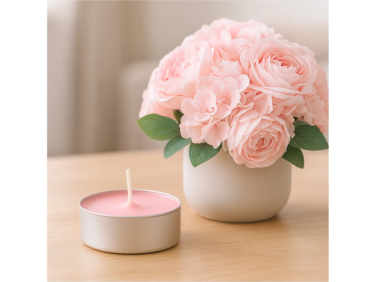 Bougies parfumées tealight en paraffine Rose & Oud Wood roses 10 pcs 120 g