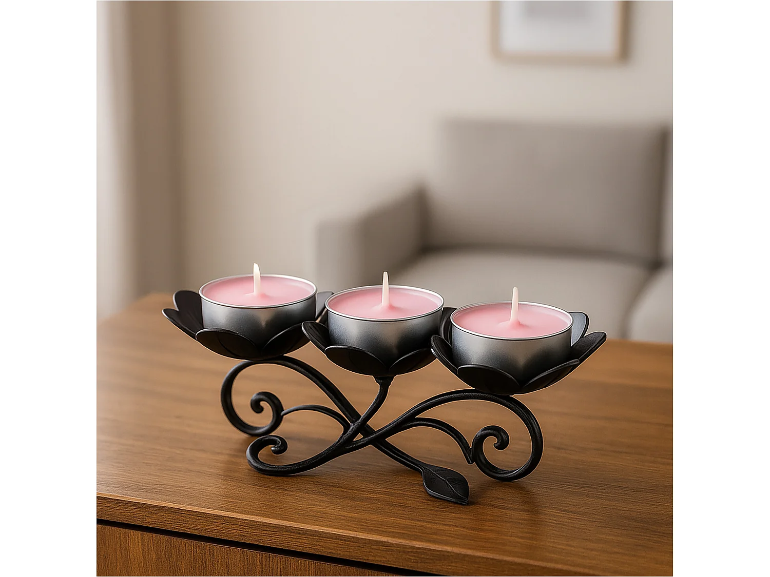 Bougies parfumées tealight en paraffine Rose & Oud Wood roses 10 pcs 120 g