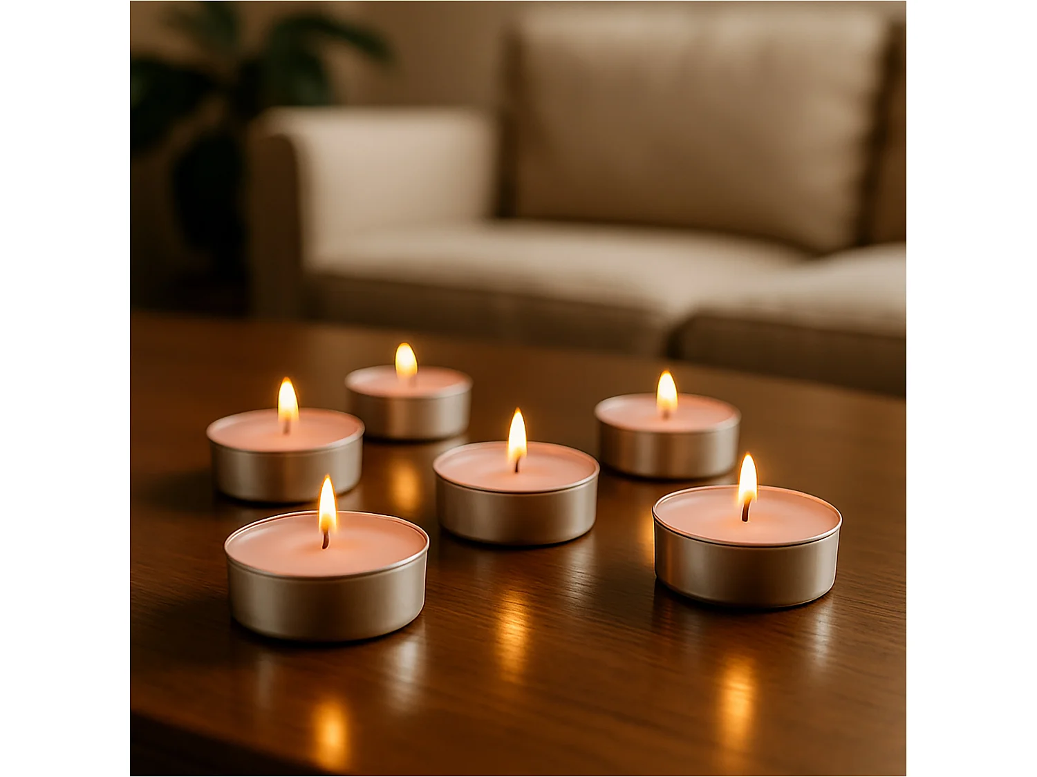 Bougies parfumées tealight en paraffine Rose & Oud Wood roses 10 pcs 120 g