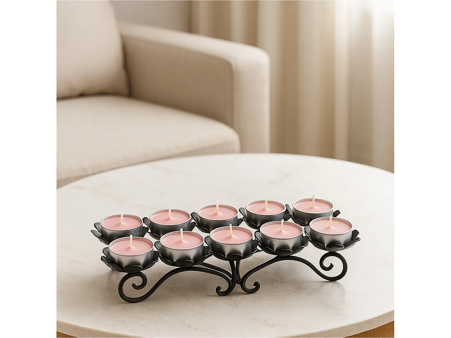 Bougies parfumées tealight en paraffine Rose & Oud Wood roses 10 pcs 120 g
