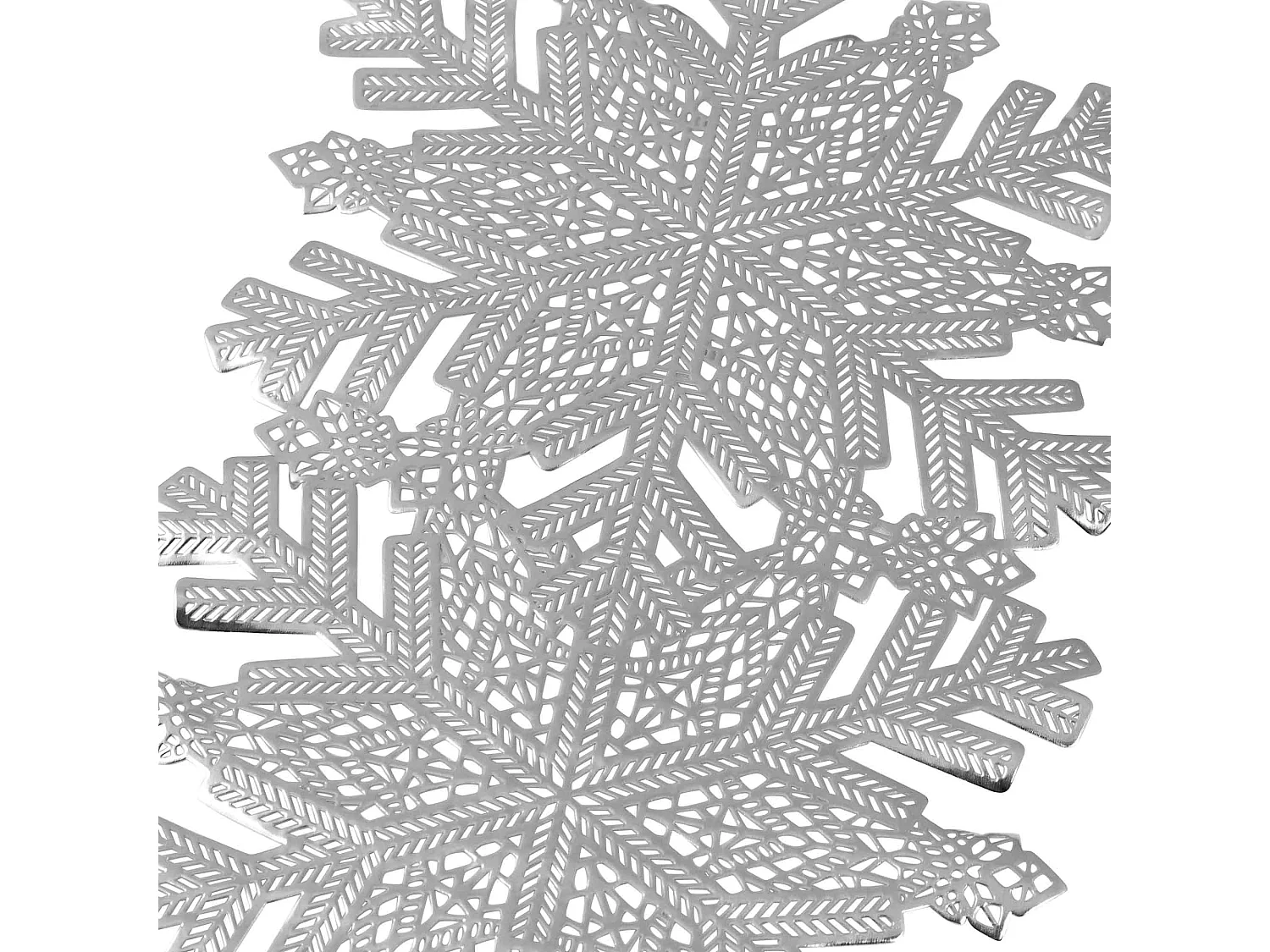 Runner da tavola natalizio decorativo in plastica argento 90x35 cm