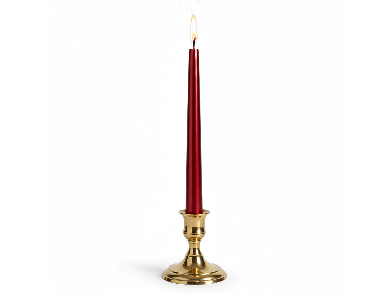 Candela natalizia semplice in cera rossa 4 pz 21x21x300 mm