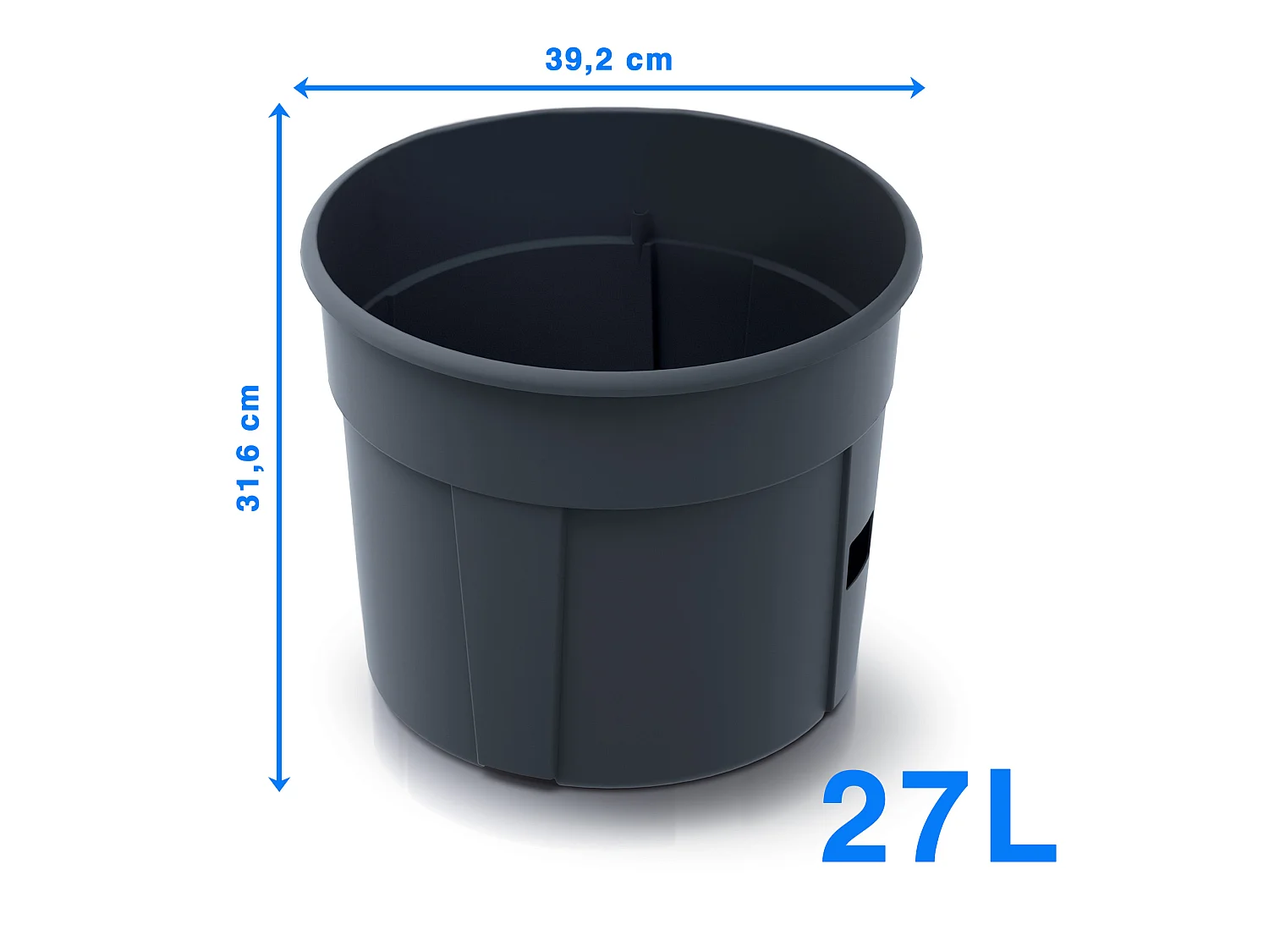 Vaso da coltivazione patate 2 in 1 plastica nera 39,2 cm