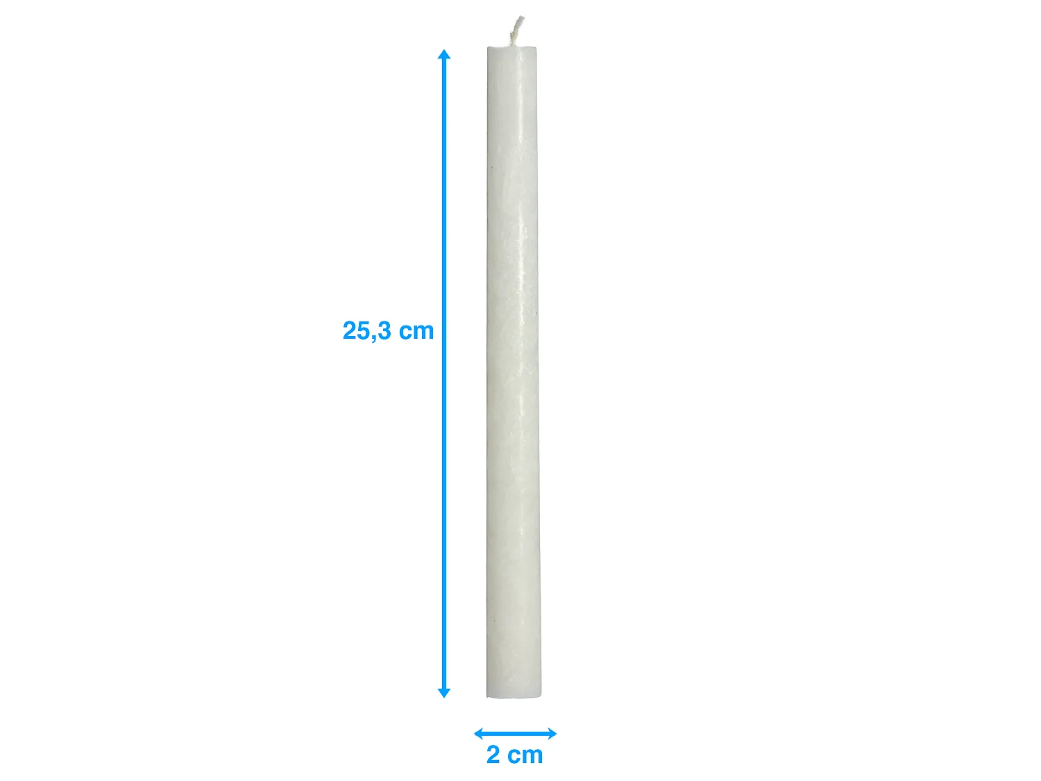 Bougies traditionnelles droites de Noël en cire blanche 2 pièces 25,3x2,15 cm