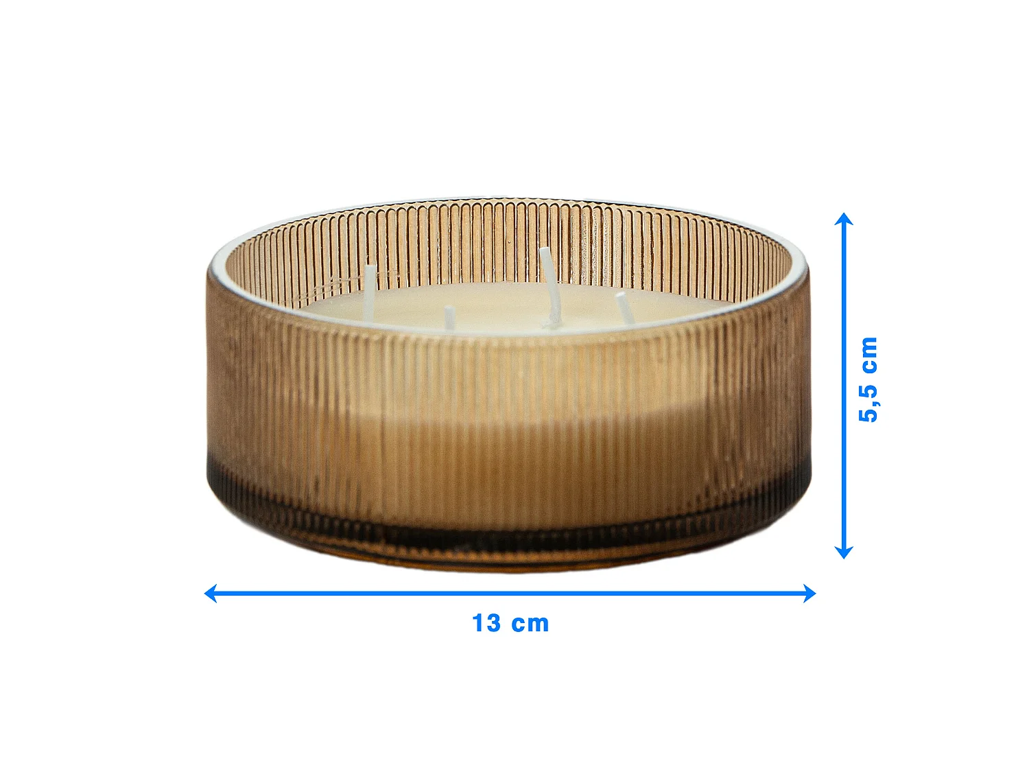 Bougie parfumée en verre Wild White Tea festive 13 cm ronde décorative