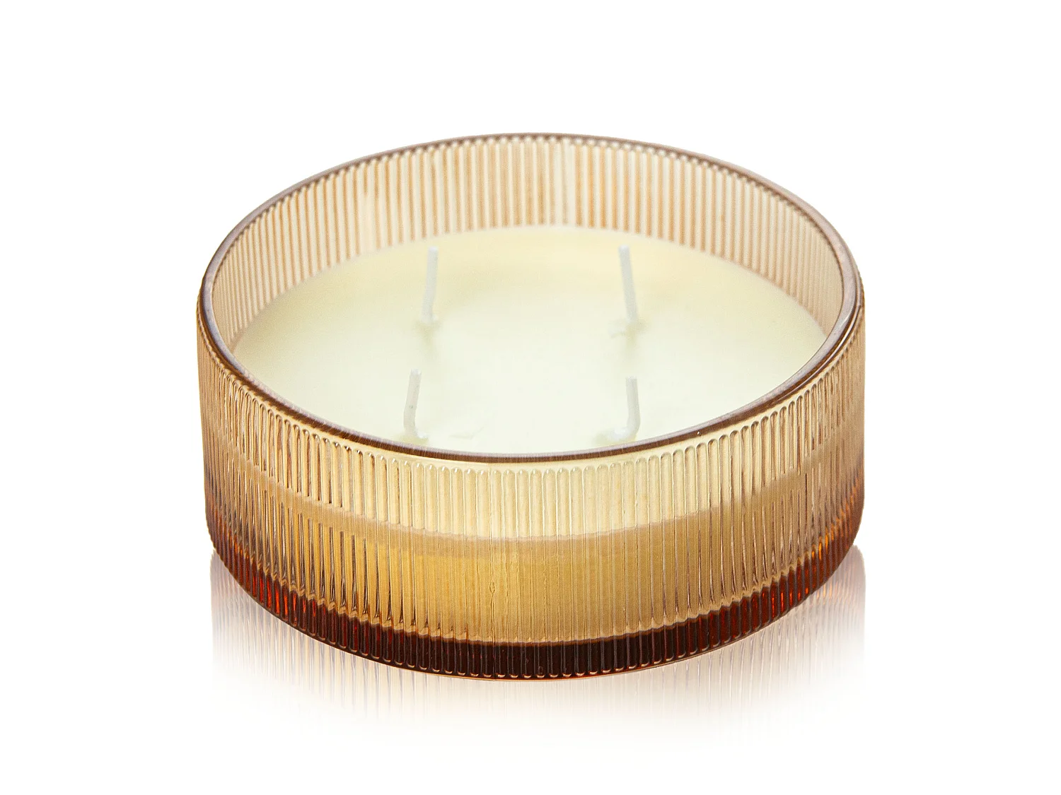 Bougie parfumée en verre Wild White Tea festive 13 cm ronde décorative